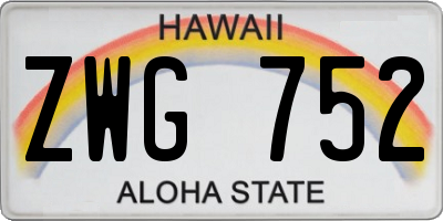 HI license plate ZWG752