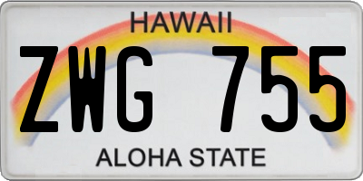 HI license plate ZWG755