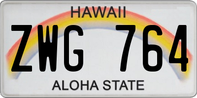 HI license plate ZWG764
