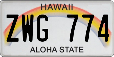 HI license plate ZWG774