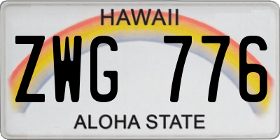 HI license plate ZWG776