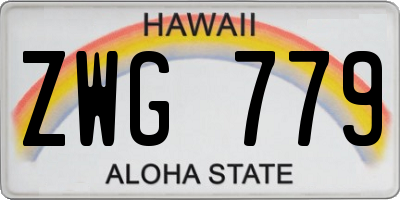 HI license plate ZWG779
