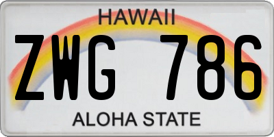 HI license plate ZWG786