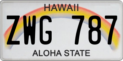 HI license plate ZWG787