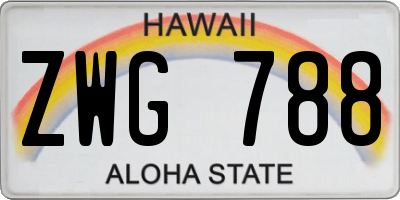 HI license plate ZWG788