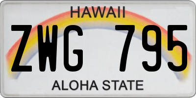 HI license plate ZWG795