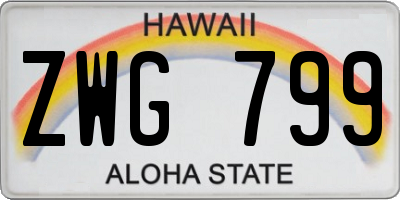 HI license plate ZWG799