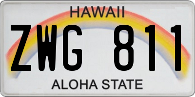 HI license plate ZWG811