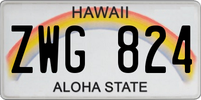 HI license plate ZWG824