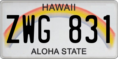 HI license plate ZWG831