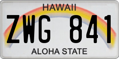 HI license plate ZWG841