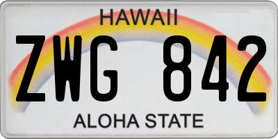 HI license plate ZWG842