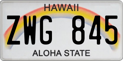 HI license plate ZWG845