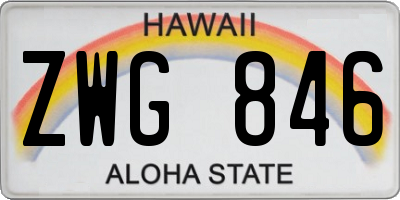 HI license plate ZWG846