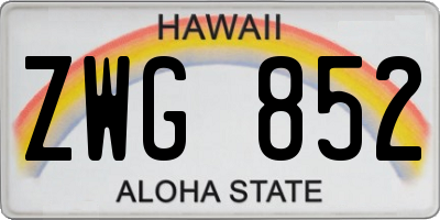 HI license plate ZWG852