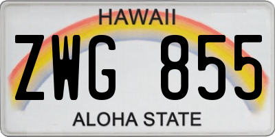 HI license plate ZWG855