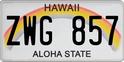 HI license plate ZWG857