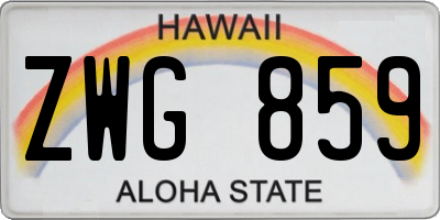 HI license plate ZWG859