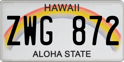 HI license plate ZWG872