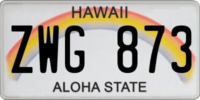 HI license plate ZWG873