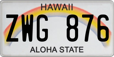 HI license plate ZWG876