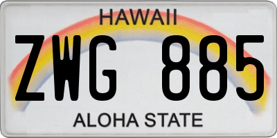 HI license plate ZWG885