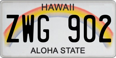 HI license plate ZWG902