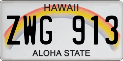 HI license plate ZWG913