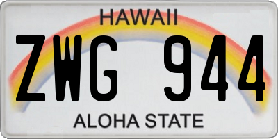 HI license plate ZWG944