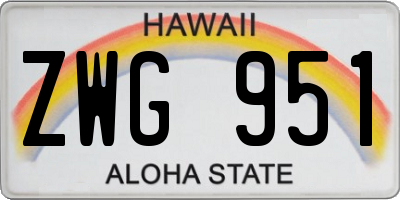 HI license plate ZWG951