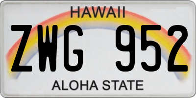 HI license plate ZWG952