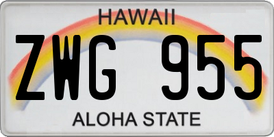 HI license plate ZWG955
