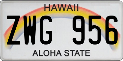 HI license plate ZWG956