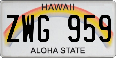 HI license plate ZWG959