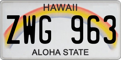 HI license plate ZWG963