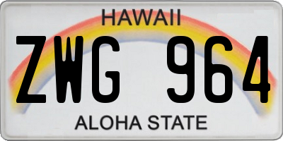 HI license plate ZWG964