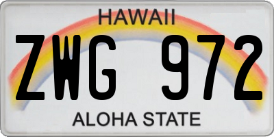 HI license plate ZWG972