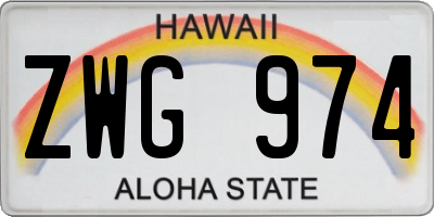 HI license plate ZWG974