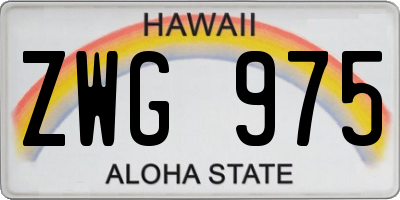 HI license plate ZWG975