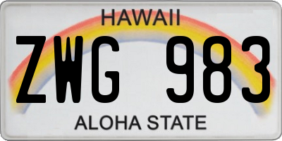 HI license plate ZWG983