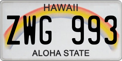 HI license plate ZWG993