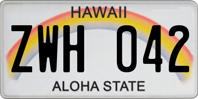 HI license plate ZWH042