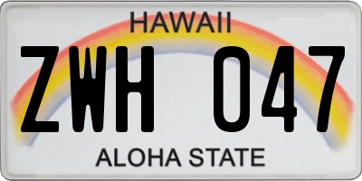HI license plate ZWH047