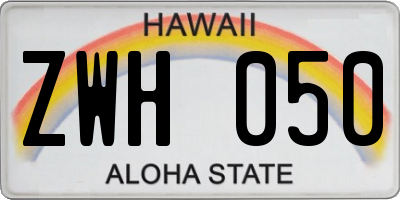 HI license plate ZWH050