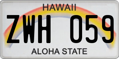 HI license plate ZWH059