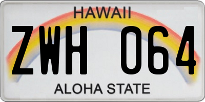 HI license plate ZWH064