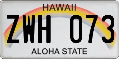 HI license plate ZWH073