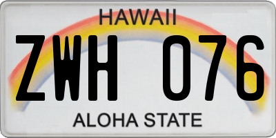HI license plate ZWH076