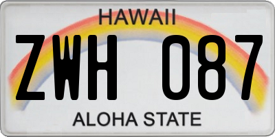 HI license plate ZWH087