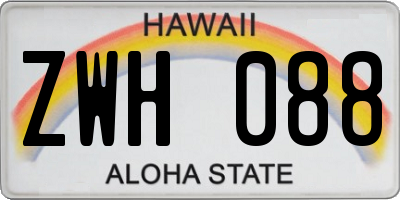 HI license plate ZWH088